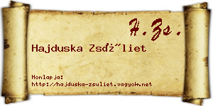 Hajduska Zsüliet névjegykártya